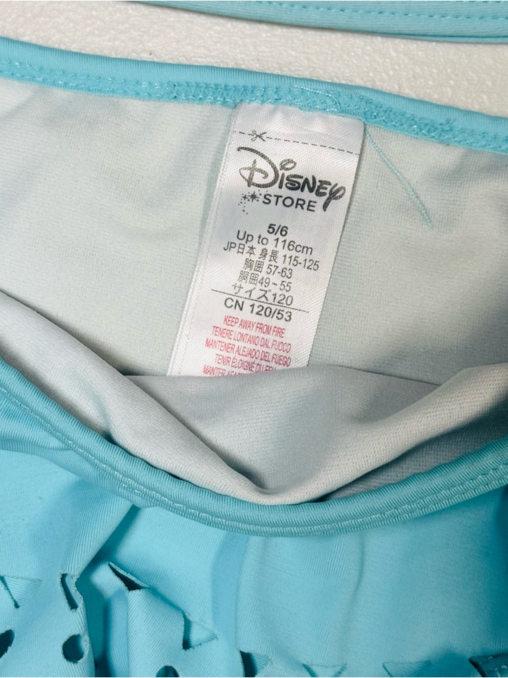 2 set of Disney Blue Tinker Bell & Purple Ariel Girls Two-Piece Swim Sets - Picture 6 of 7